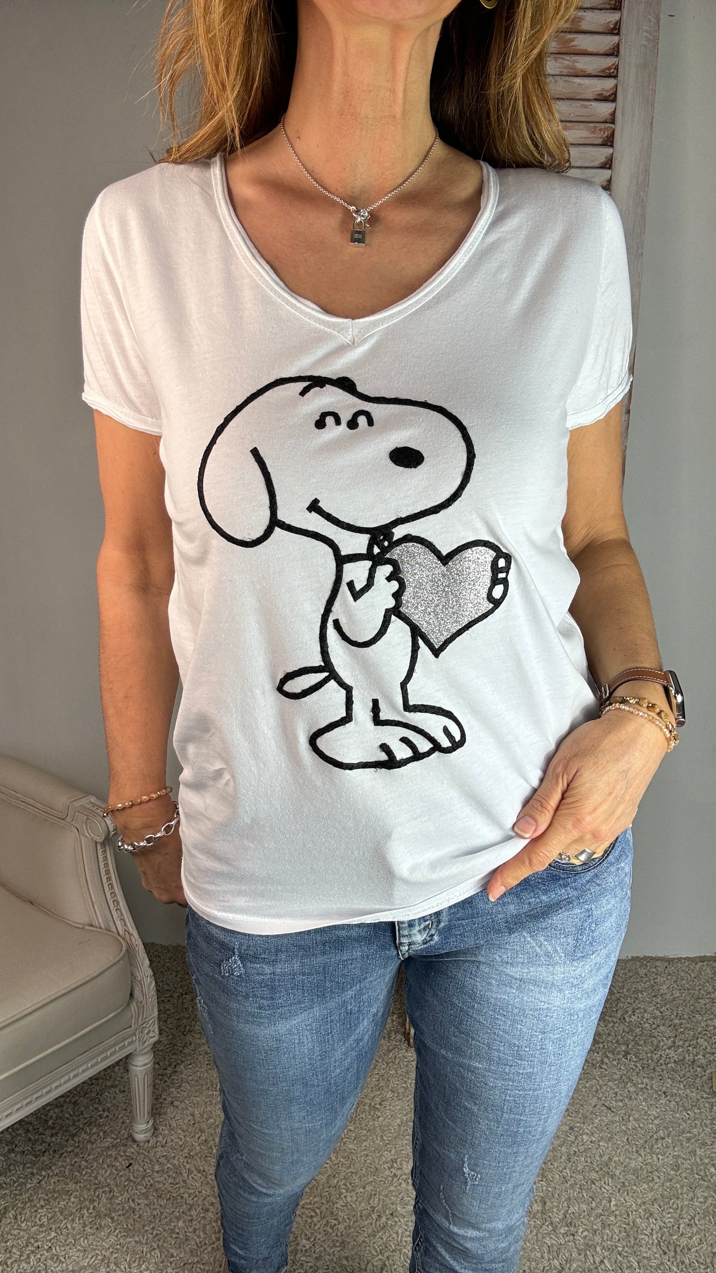 T-Shirt "Snoopy mit Herz"