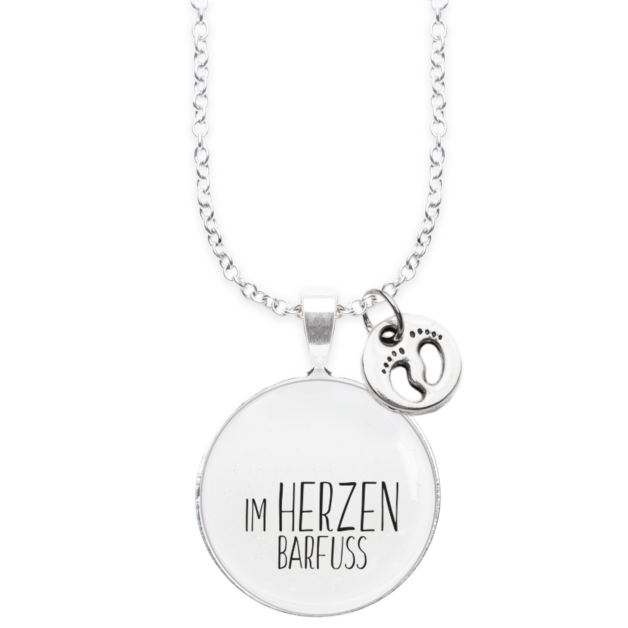 Spruchkette Mit Motivations-Zitat - 80cm Kette Aus Sterlingsilber-Legierung Mit Charm